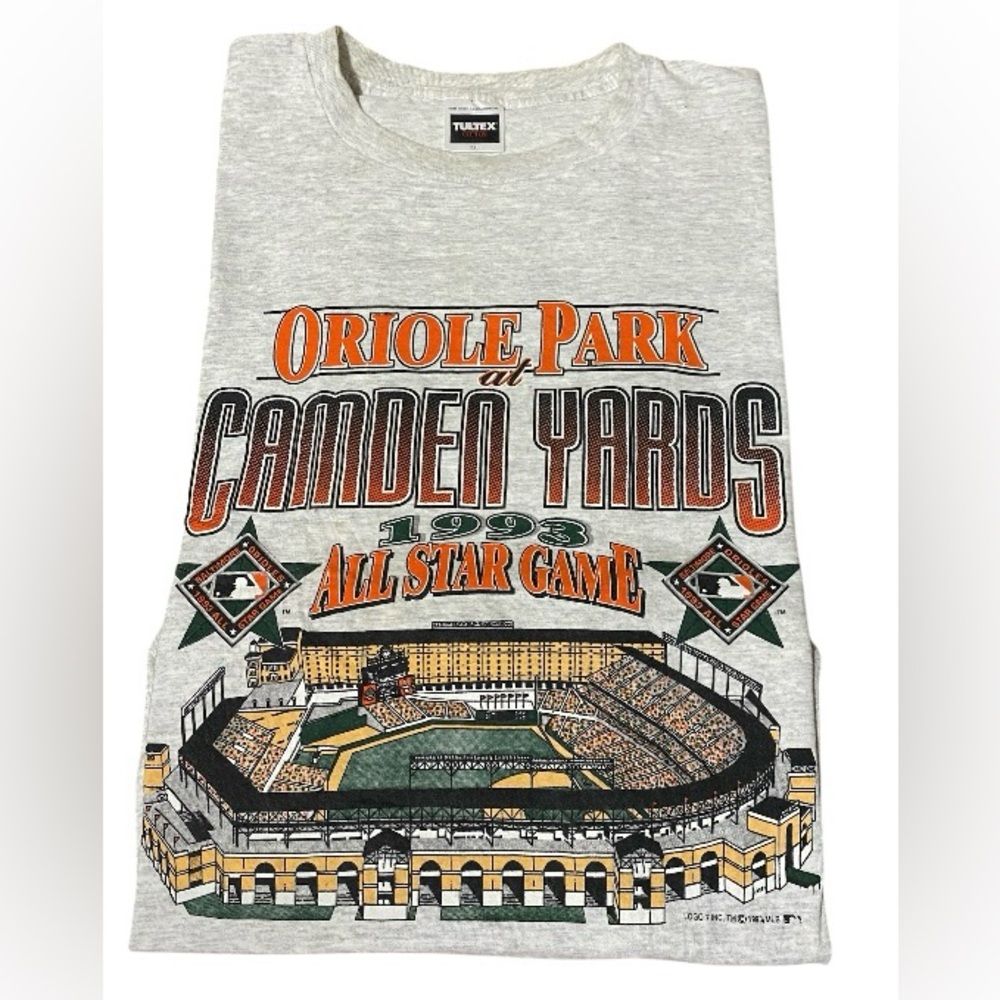 Vintage Baltimore Orioles Camden Yards 1993 Graphic TShirt 90s XXL Single Stitch